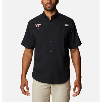 Columbia Overhemd Heren, Collegiate PFG Tamiami Short Sleeve - Virginia Tech Zwart, 73GXDULWY